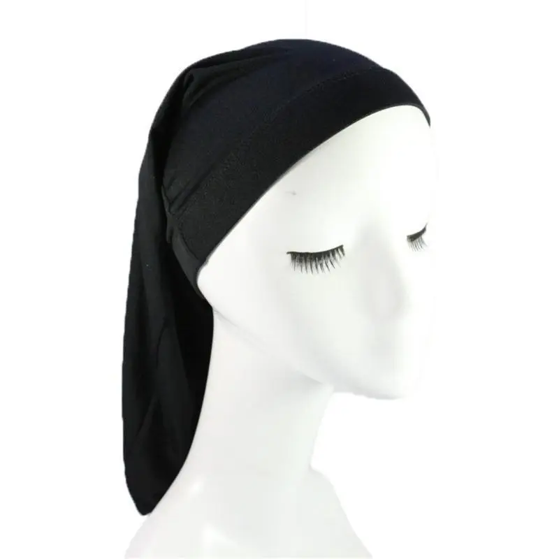 652F Men's Long Tail Headscarf Moisture Absorbent Dreadlocks Hair Wrap Turban Hat for Post Shower and Gym Use Quick Drying