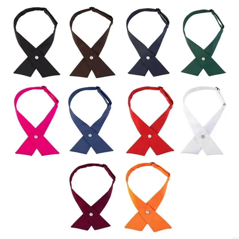 652F Criss   Tie Adjustable Bowtie School Girl Uniform Neck Tie for Women Girls  Pre Tied Necktie Accessories Gifts