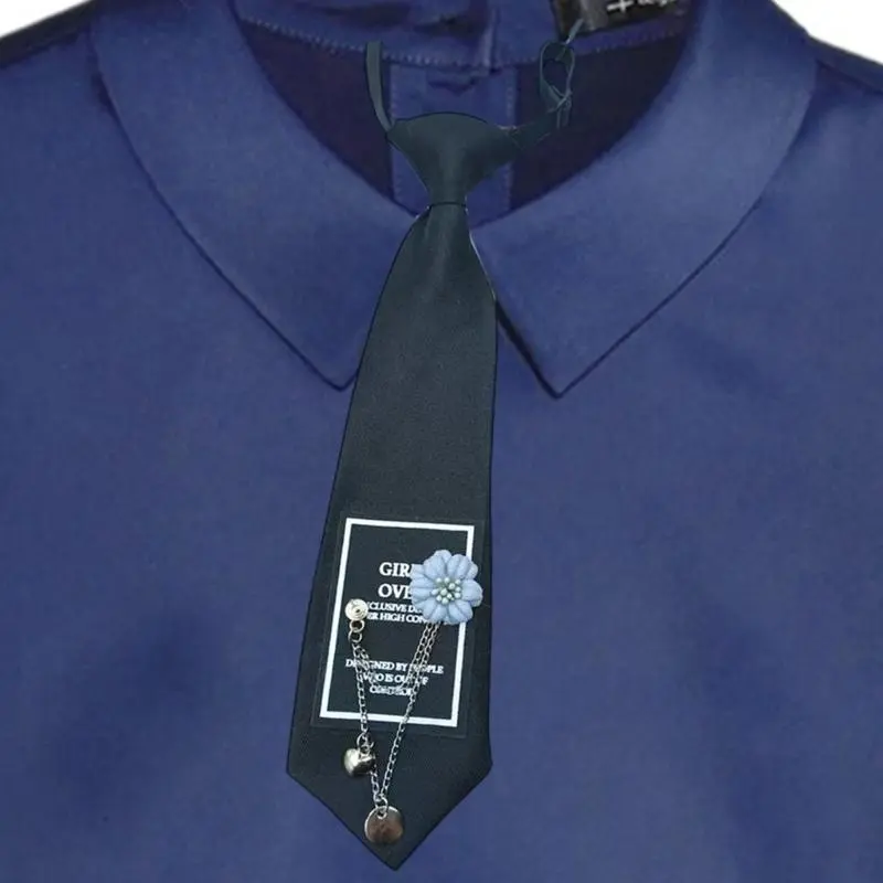 652F Elegant Flower Tie Comfortable Uniform Tie College Styles Necktie Student Ties for Weddings Birthdays