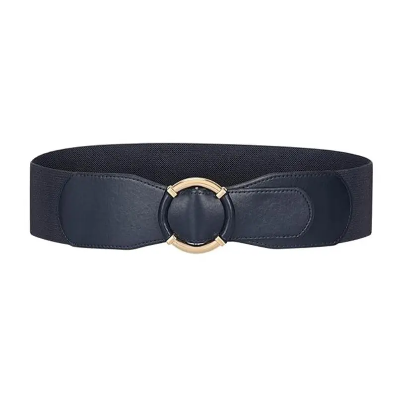 652F Girls Trendy Waist Belt PU Waistband Costume Underbust Wide Waist Body Jewelry for Party Jeans Belt Dress Chain