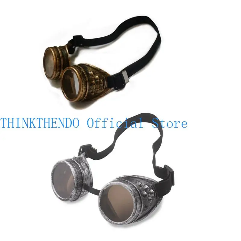 39BB Halloween Glasses Cosplay Costumes Glasses, Mens Retro Steampunk Goggles Vintage Sunglasses Goggles Punk Gothic Glasses
