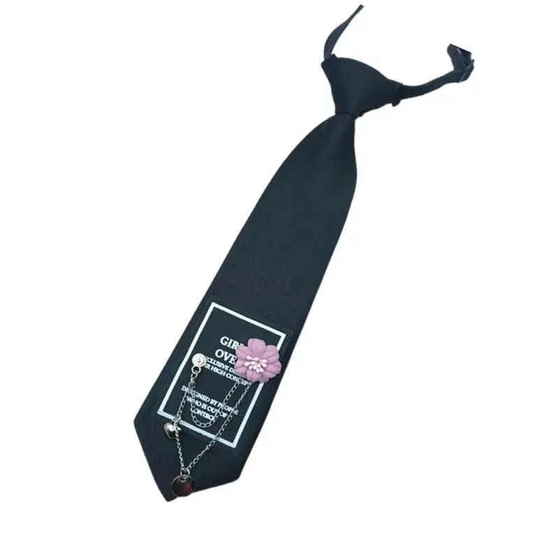 652F Elegant Flower Tie Comfortable Uniform Tie College Styles Necktie Student Ties for Weddings Birthdays