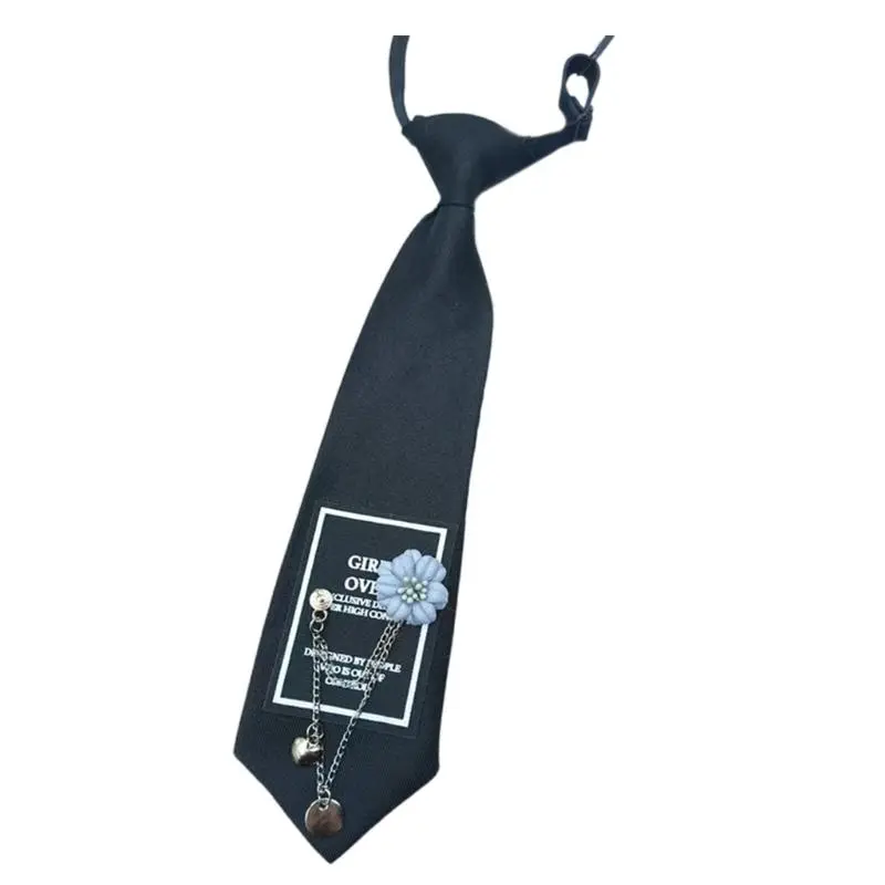 652F Elegant Flower Tie Comfortable Uniform Tie College Styles Necktie Student Ties for Weddings Birthdays