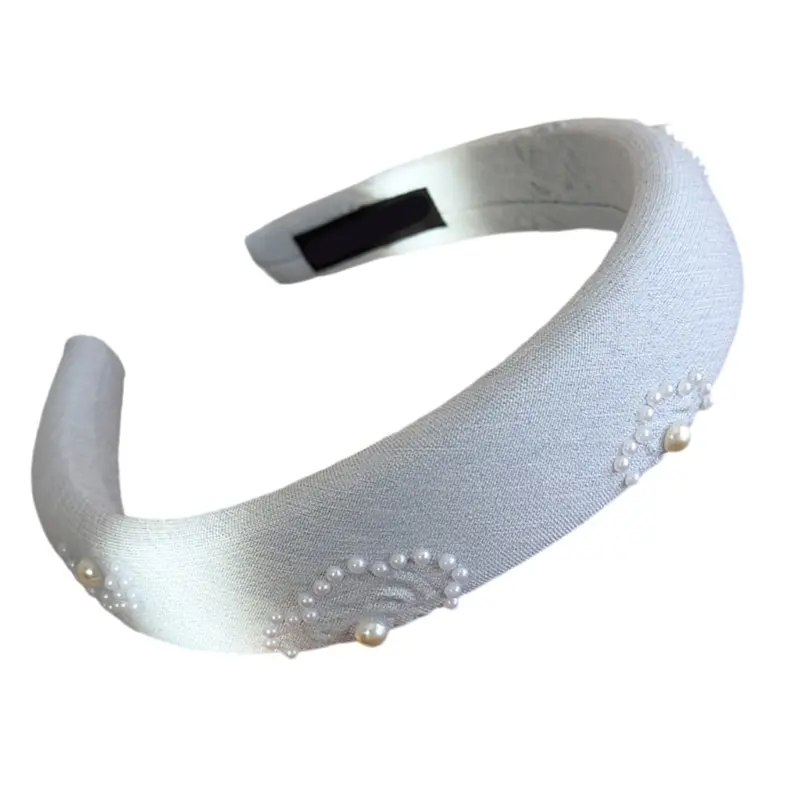 652F Elegant Headpiece With Faux Pearls Decors Fashion Headbands Comfortable Hairband For Weddings And Prom Event