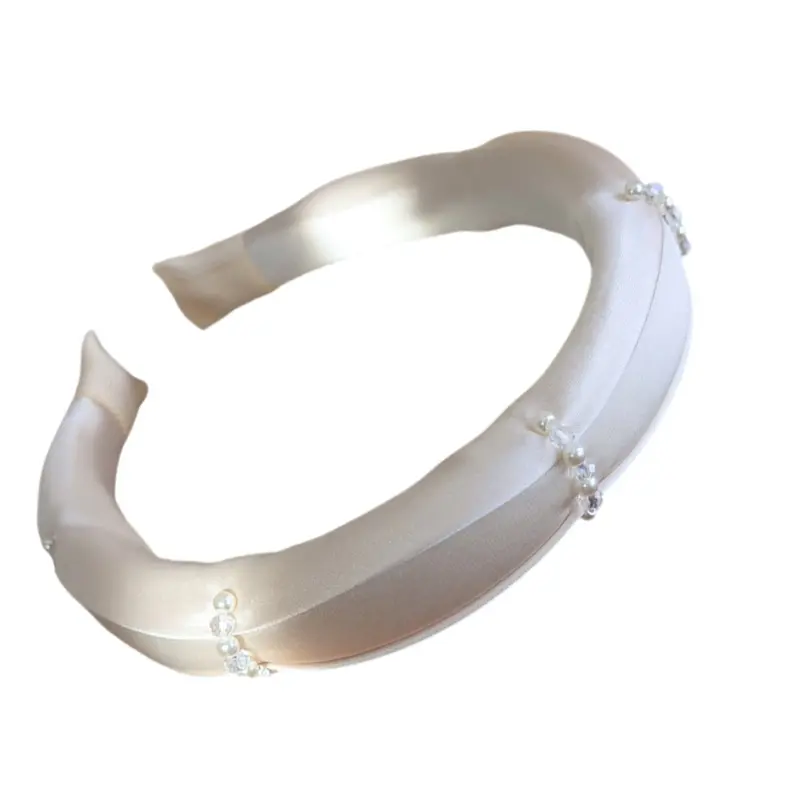 652F Elegant Headpiece With Faux Pearls Decors Fashion Headbands Comfortable Hairband For Weddings And Prom Event