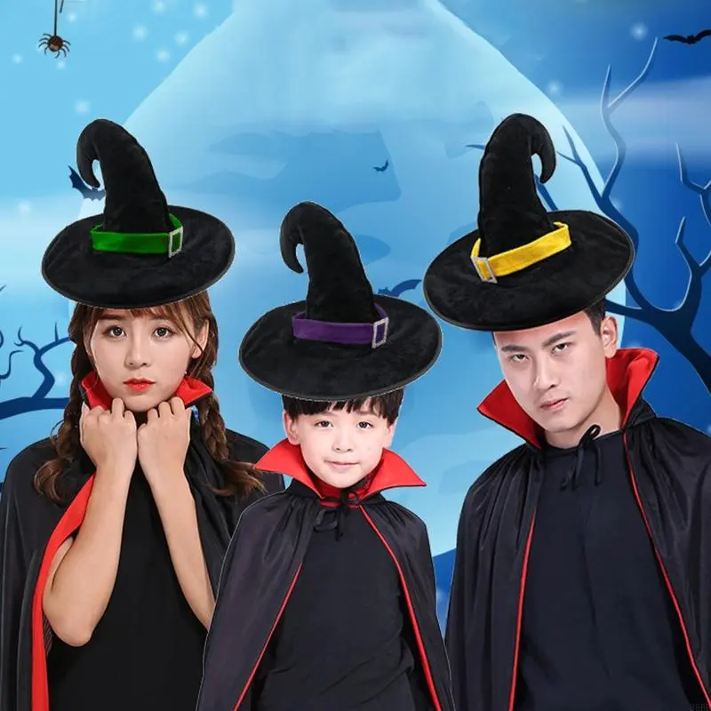39BB Halloween Witch Wizard Hat Party Costume Headgear Devil Cap Cosplay Props Decoration Accessories for Adult Women Men