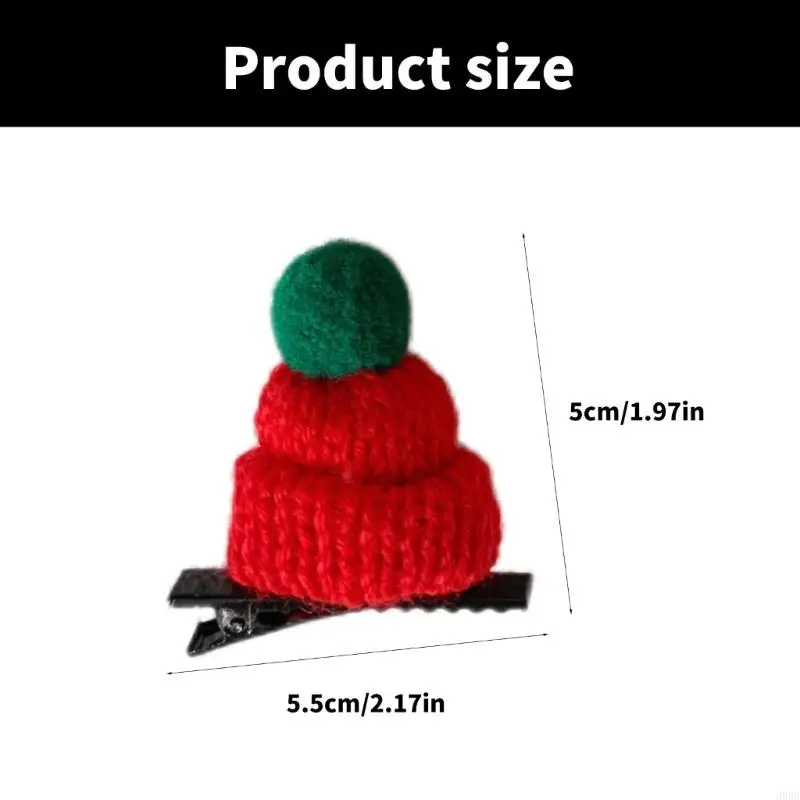 652F Plush Mini Christmas Hat Hair Clip For Women And Kids Soft Acrylic Festive Headwear Party Hairpieces Hair Accessories