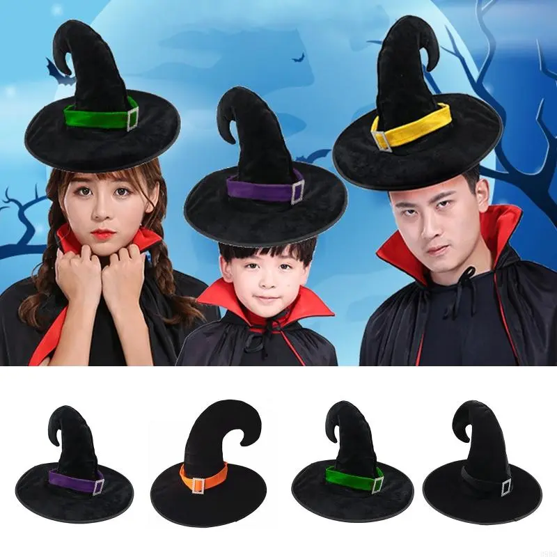 39BB Halloween Witch Wizard Hat Party Costume Headgear Devil Cap Cosplay Props Decoration Accessories for Adult Women Men