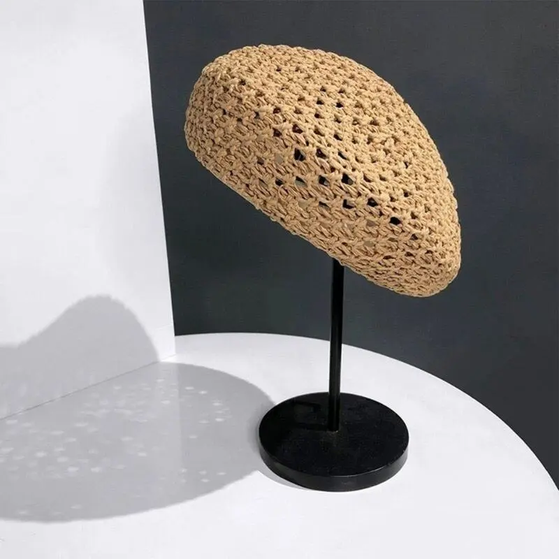 652F Breathable Hat for Various Occasion Crochet Hollowed Painter Hat Women Formal Event Dome Hat Daily Accessory