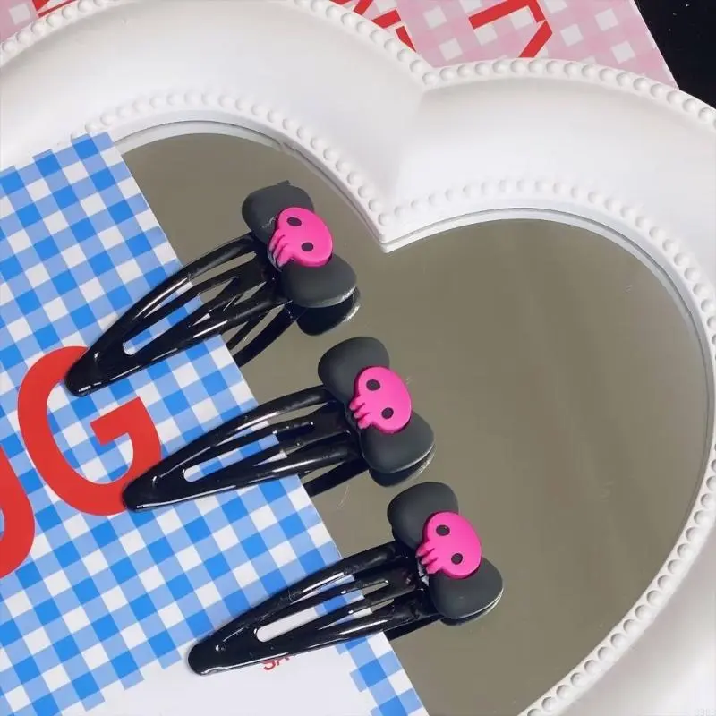 Skull Bobby Pins Bows Hair Clip Skull Hairpin  Hairpin Bows Barrettes Bows Hairpin JK HairClip Jk Hair Accessories