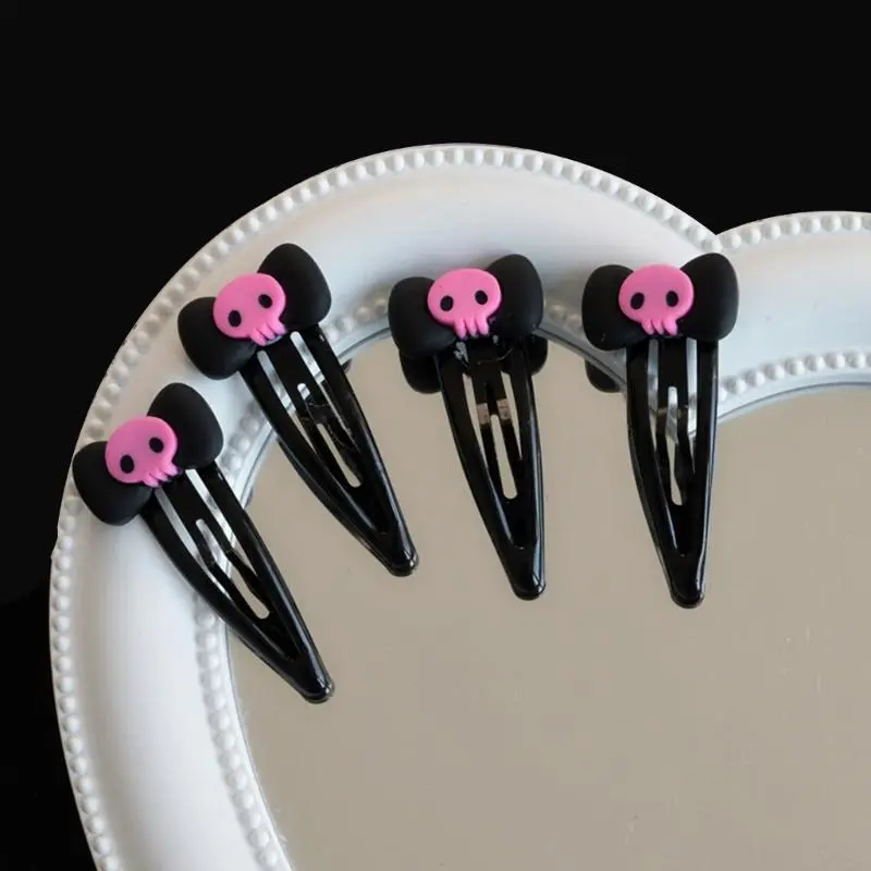 Skull Bobby Pins Bows Hair Clip Skull Hairpin  Hairpin Bows Barrettes Bows Hairpin JK HairClip Jk Hair Accessories