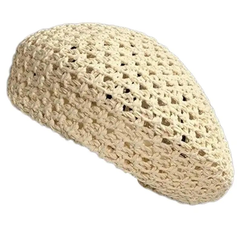 652F Breathable Hat for Various Occasion Crochet Hollowed Painter Hat Women Formal Event Dome Hat Daily Accessory