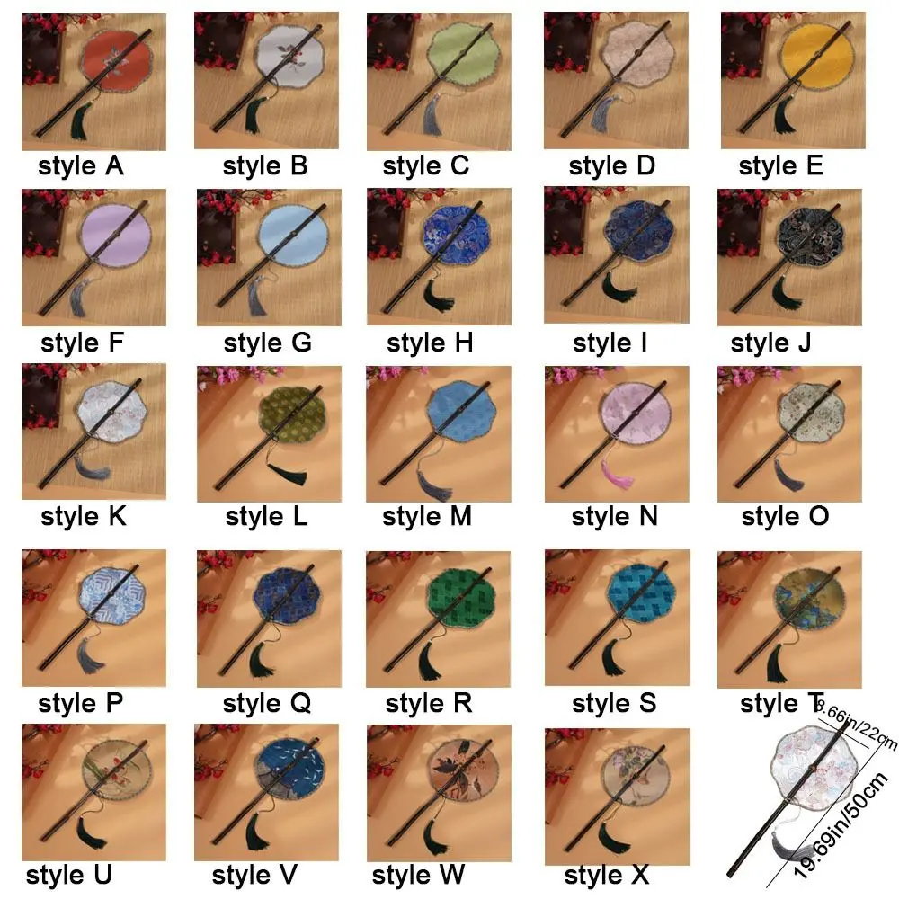 Retro Ancient Style Chinese Bamboo Waist Fan Rollable Foldable Long Handle Fan Decorative with Tassel Group Fan for Summer
