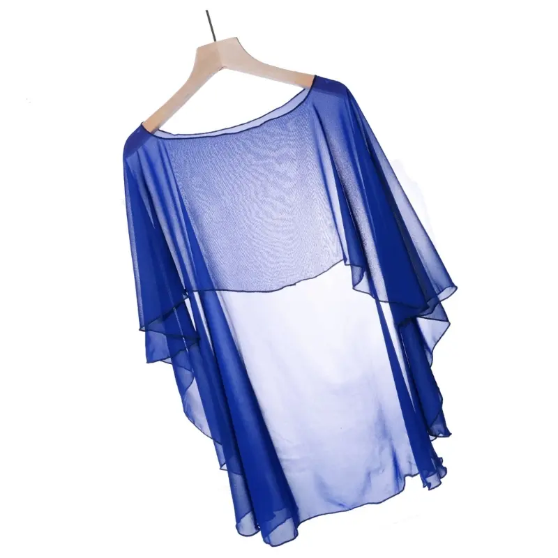 652F Stylish Bells Sleeve Sheer Scarf Sun Shawl Casual Daily Wear Beach Vacation Shoulder Wrap Women Accessory