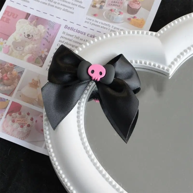 Black Bows Hair Clip  Hairpin Bows Barrettes Big Bows Hairpin JK Hair Clip Jk Hair Accessories Gothic Skull Decor