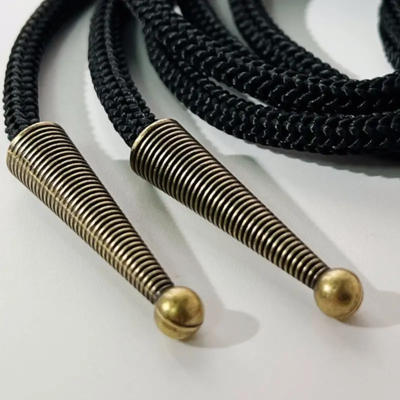 652F Customizable Bolo Tie Component with Metal Carved Pendant For Personalizing Accessory Neck Jewelry Craft Design