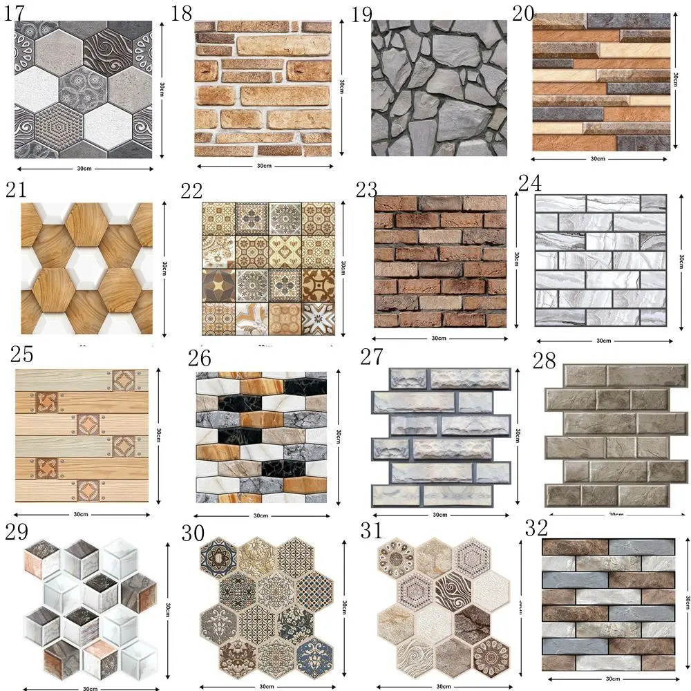 Antibacterial Bedroom Waterproof Self-adhesive Brick Design Background Wallpaper For Wall Decoration Wall Decal 3D Wallpaper