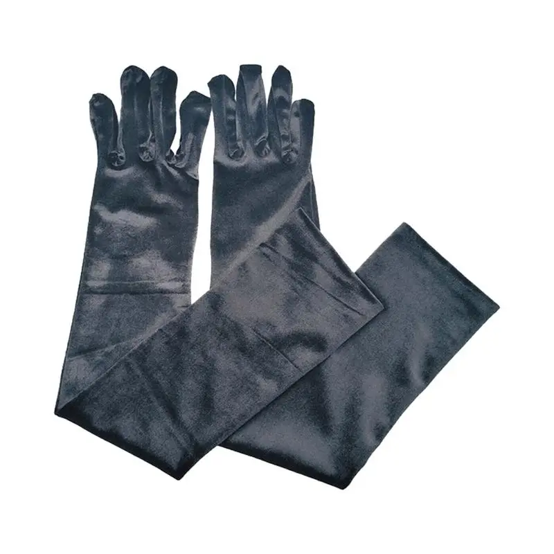 652F Evening Long Gloves Pleuche for Wedding Proms for Women and Girls 1920s Theme Musical Operas Dancing