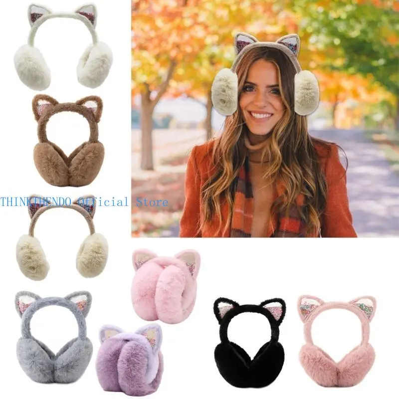 652F Furry and Warm Plush Ear Warmer for Winter Outdoor Activities Keep You Warm in Cold Weather for Skiing