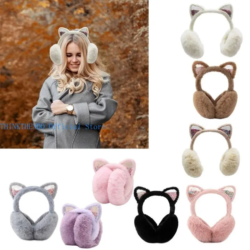 652F Furry and Warm Plush Ear Warmer for Winter Outdoor Activities Keep You Warm in Cold Weather for Skiing