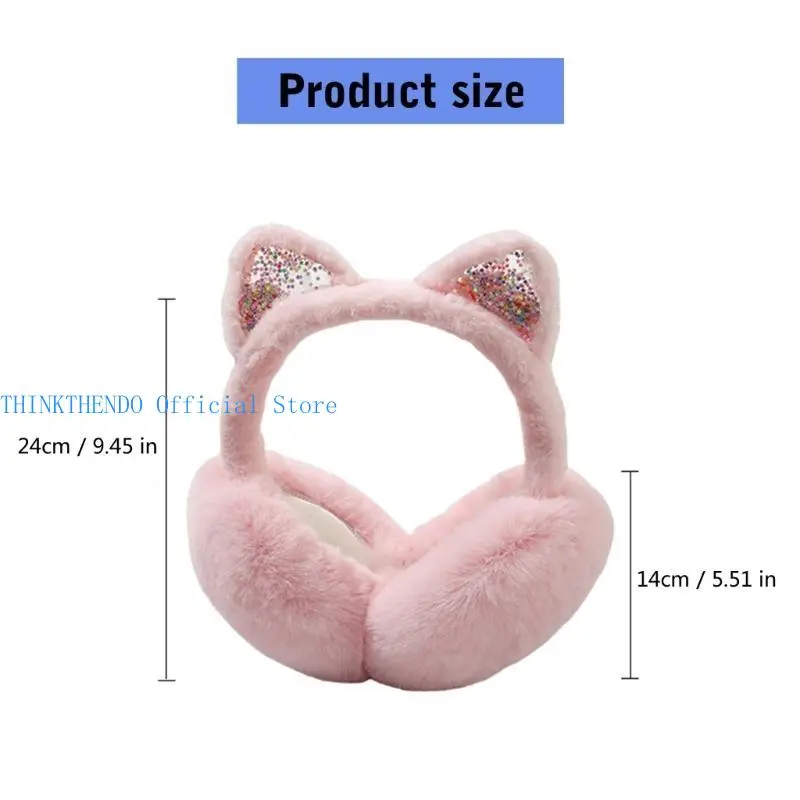 652F Furry and Warm Plush Ear Warmer for Winter Outdoor Activities Keep You Warm in Cold Weather for Skiing
