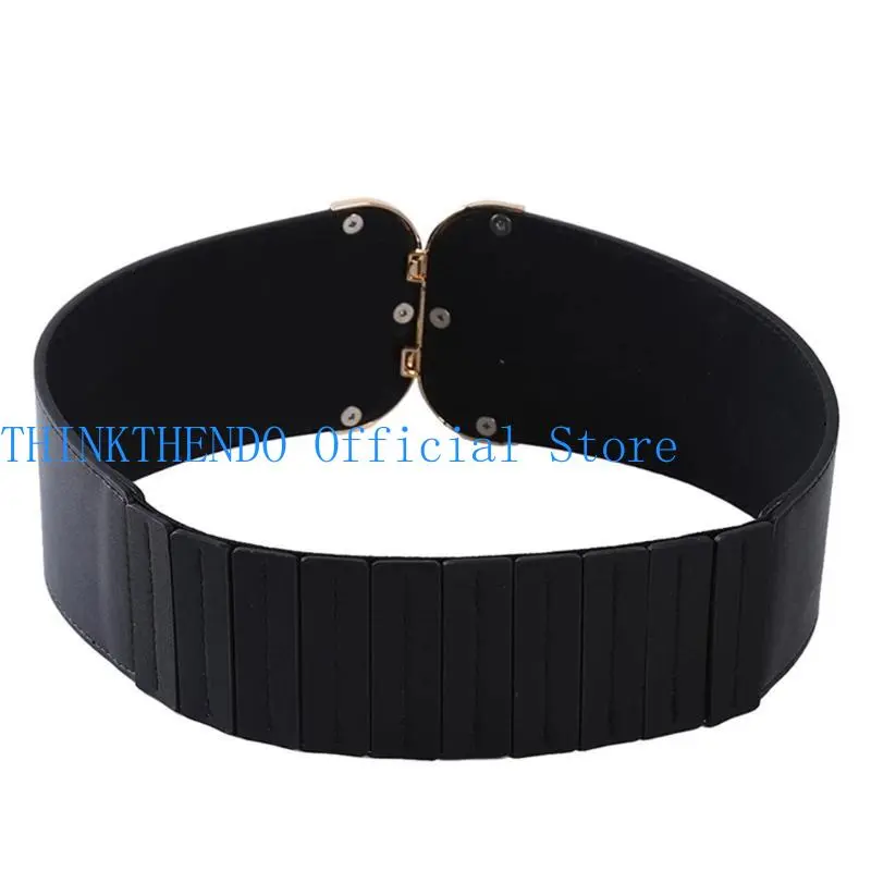 39BB Wide Elastic Stretch Belt Women Vintage Adjustable Waistband Fashion Waist Belt Suitable for Various Occasion
