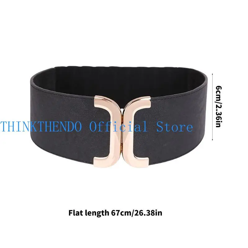 39BB Wide Elastic Stretch Belt Women Vintage Adjustable Waistband Fashion Waist Belt Suitable for Various Occasion