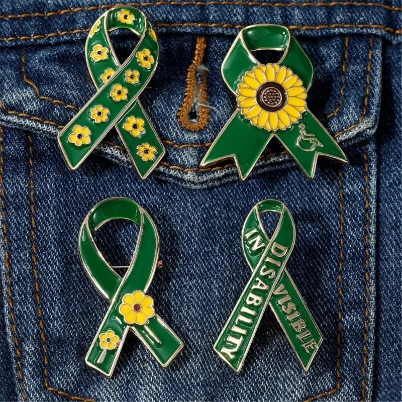 652F Metal Flower Ribbon Brooch Pin for Fashion Enthusiasts and Participants Charitable Activity Theme Event Gathering Badge