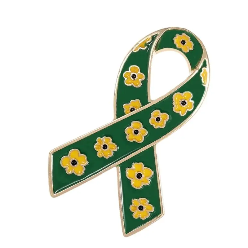 652F Metal Flower Ribbon Brooch Pin for Fashion Enthusiasts and Participants Charitable Activity Theme Event Gathering Badge