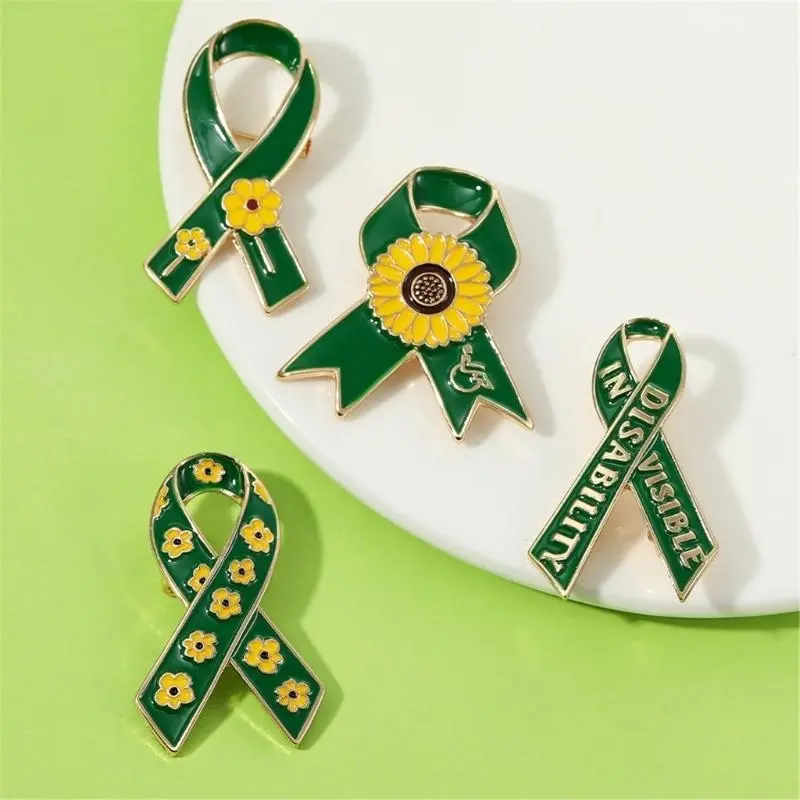 652F Metal Flower Ribbon Brooch Pin for Fashion Enthusiasts and Participants Charitable Activity Theme Event Gathering Badge