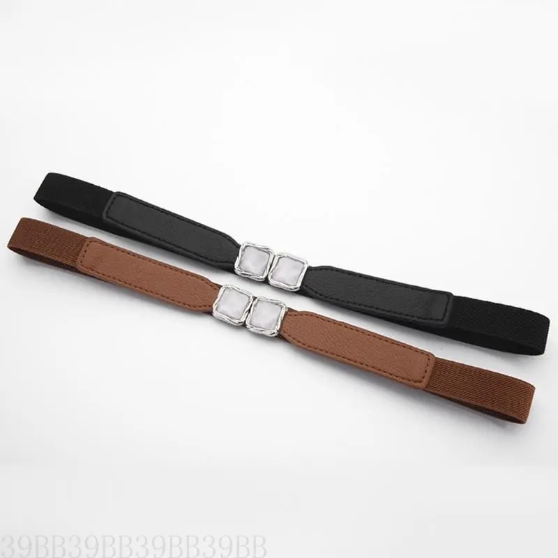 652F Women's Elastic Dress Belt With Metal Hook Buckle Adjustable Waistband For Female Comfortable And Stylish Everyday Use