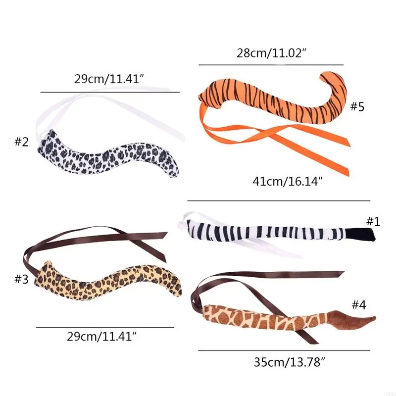 Funny Animal Costume Set   Leopard Giraffe Ears Headband Tail Set Fancy Dress Up Halloween Cosplay Costume