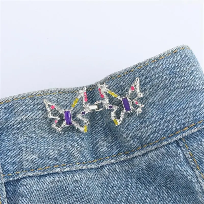 39BB Bowknot Decoration Waist Fastener Adjustable Waist Buttons Beautiful Buttons for Effortless Styles Transformation