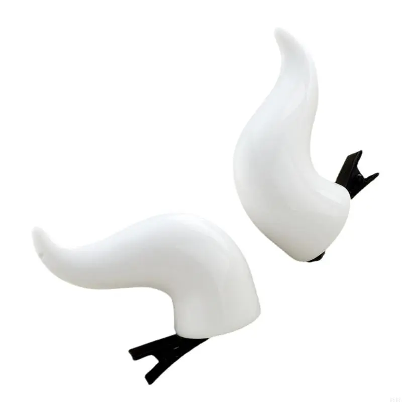 652F 1 Pair Devil Horn Hair Clip for Halloween Cosplay Costume Accessory Horn Hair Pin Adult Anime Props Dressingup Headwear
