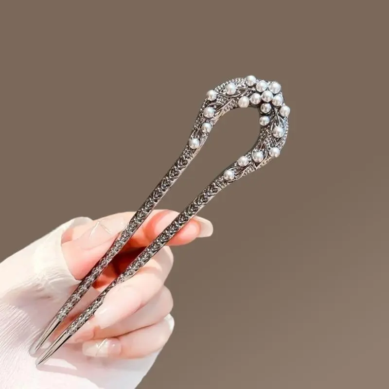 652F Chinese Traditional Hair Traditional Chinese Elegant Pearls Hair Chopsticks Girl Cosplay Hair Jewelry