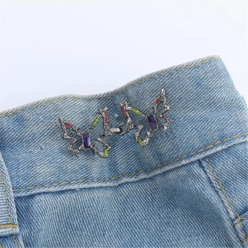 39BB Bowknot Decoration Waist Fastener Adjustable Waist Buttons Beautiful Buttons for Effortless Styles Transformation