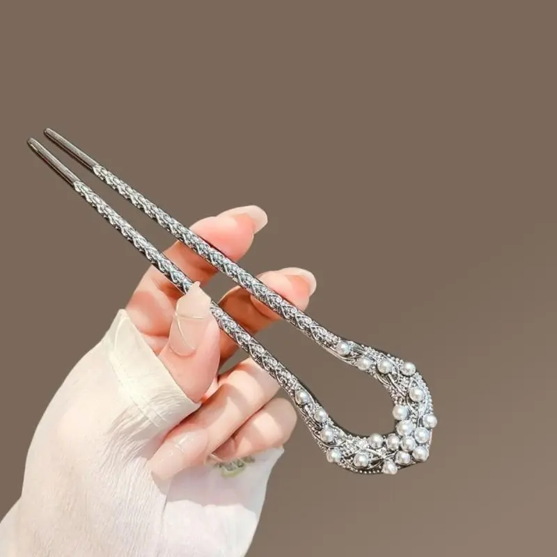 652F Chinese Traditional Hair Traditional Chinese Elegant Pearls Hair Chopsticks Girl Cosplay Hair Jewelry
