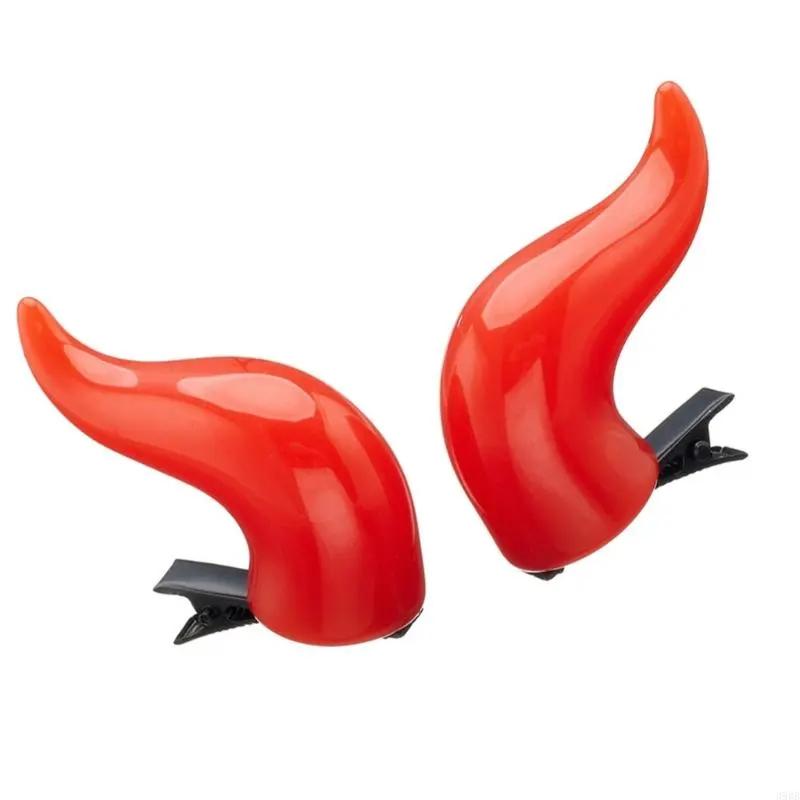 652F 1 Pair Devil Horn Hair Clip for Halloween Cosplay Costume Accessory Horn Hair Pin Adult Anime Props Dressingup Headwear