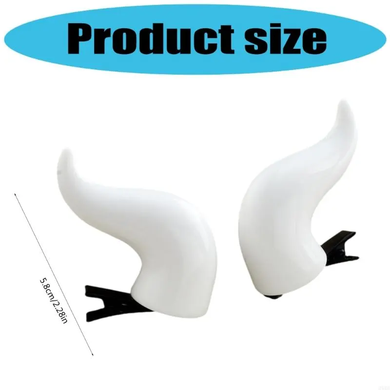 652F 1 Pair Devil Horn Hair Clip for Halloween Cosplay Costume Accessory Horn Hair Pin Adult Anime Props Dressingup Headwear