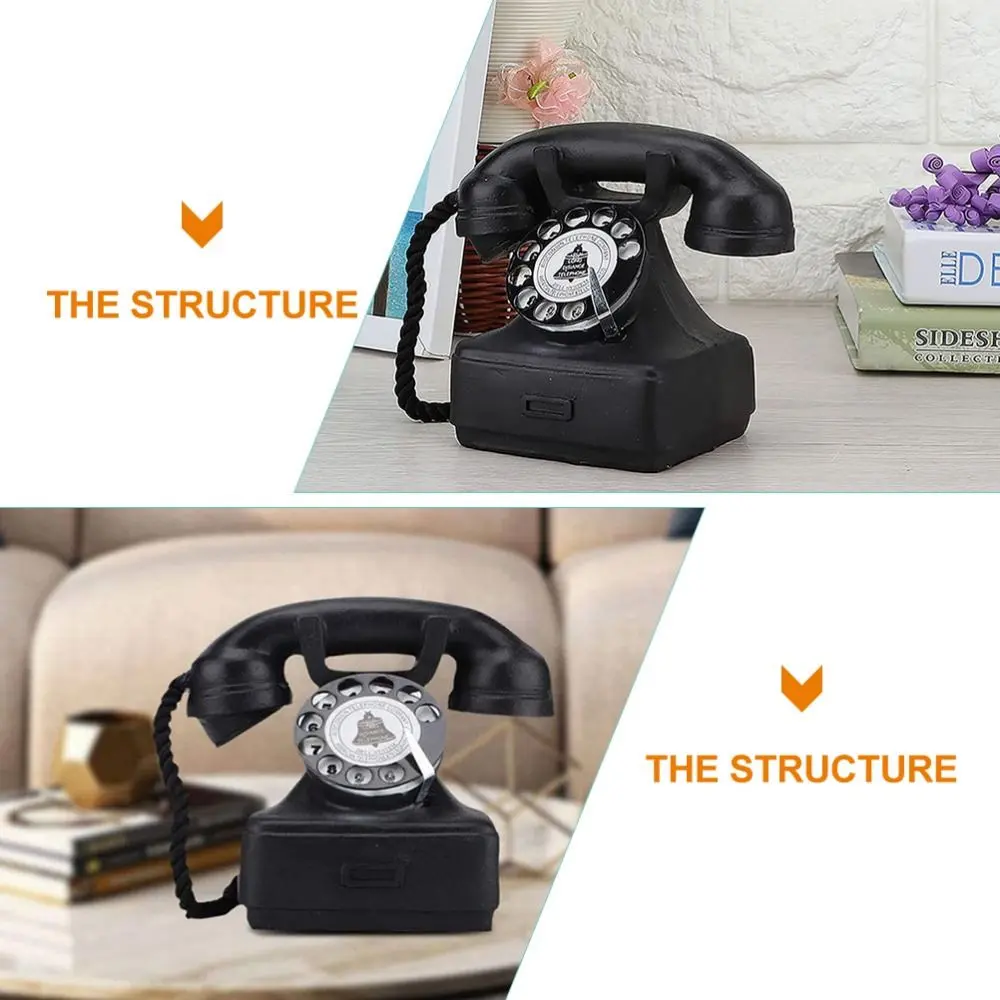 Resin Art Telephone Model Handmade Classic Decorative Phone Ornaments American Style Retro Telephone Ornaments Desk Decor