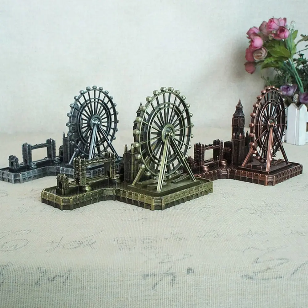 Metal London Eye Big Ben Tower Bridge Vintage Creative London Group Buildings Retro Simulated Miniatures Statue Sculpture Gift