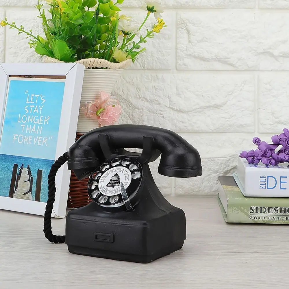 Resin Art Telephone Model Handmade Classic Decorative Phone Ornaments American Style Retro Telephone Ornaments Desk Decor
