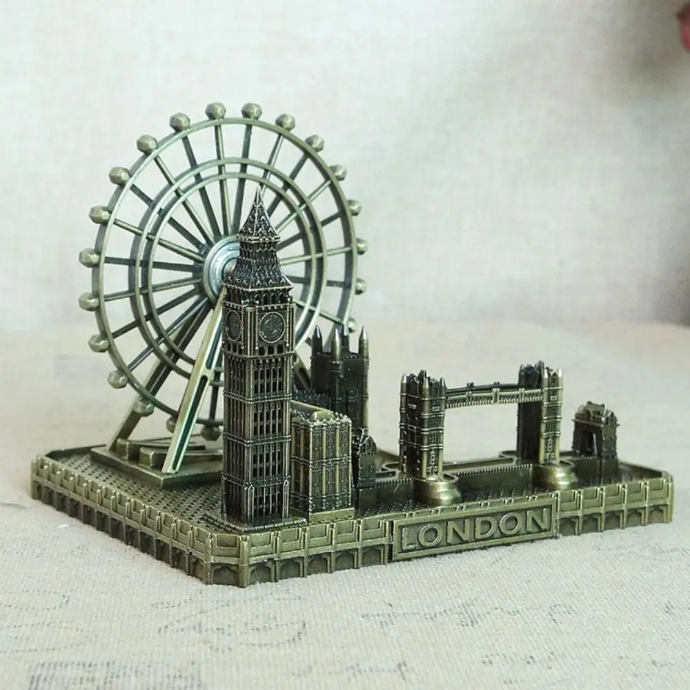 Metal London Eye Big Ben Tower Bridge Vintage Creative London Group Buildings Retro Simulated Miniatures Statue Sculpture Gift