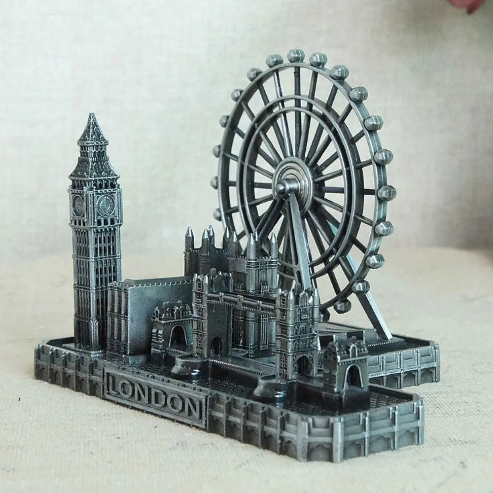 Metal London Eye Big Ben Tower Bridge Vintage Creative London Group Buildings Retro Simulated Miniatures Statue Sculpture Gift