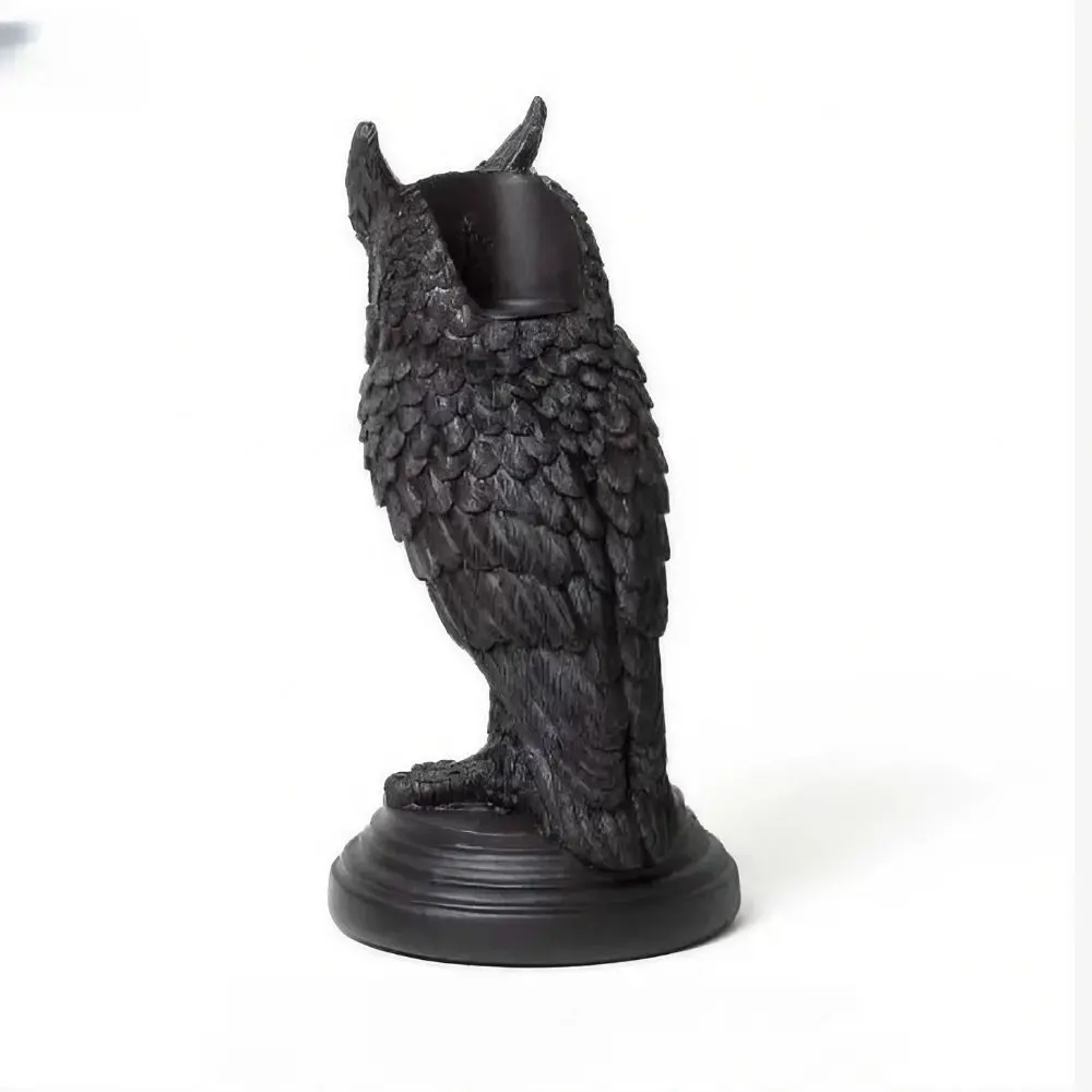 Craft Resin Halloween Gothic Candle Holder Gothic Black Crow Candle Holder Owl Crow Owl Candle Stick Home Decor