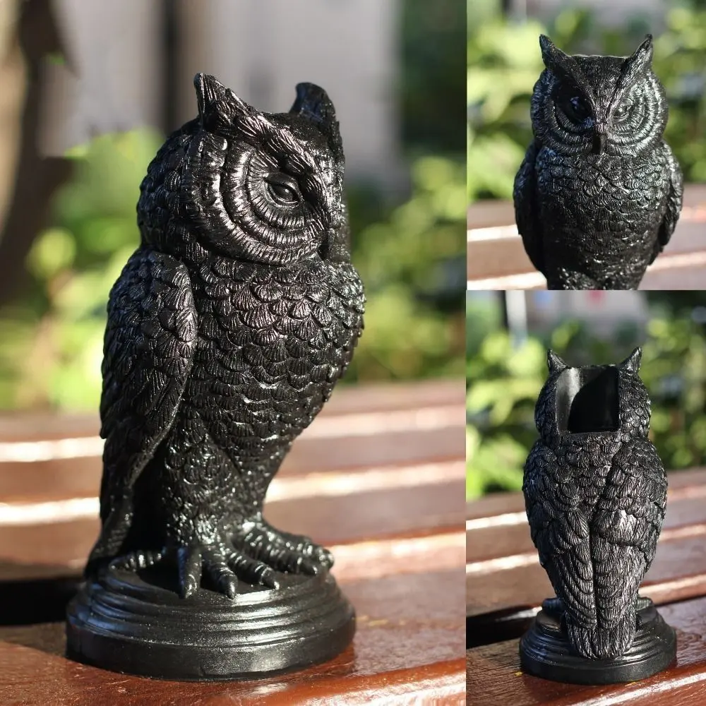 Craft Resin Halloween Gothic Candle Holder Gothic Black Crow Candle Holder Owl Crow Owl Candle Stick Home Decor