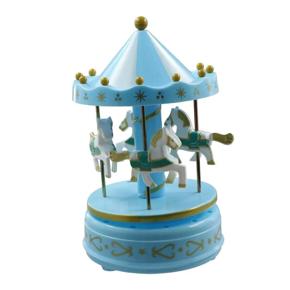 Exquisite Design Carousel Music Box Easy Use Carousel Ferris Wheel Ornaments Painted Plastic Carousel Cake Accessories Cake
