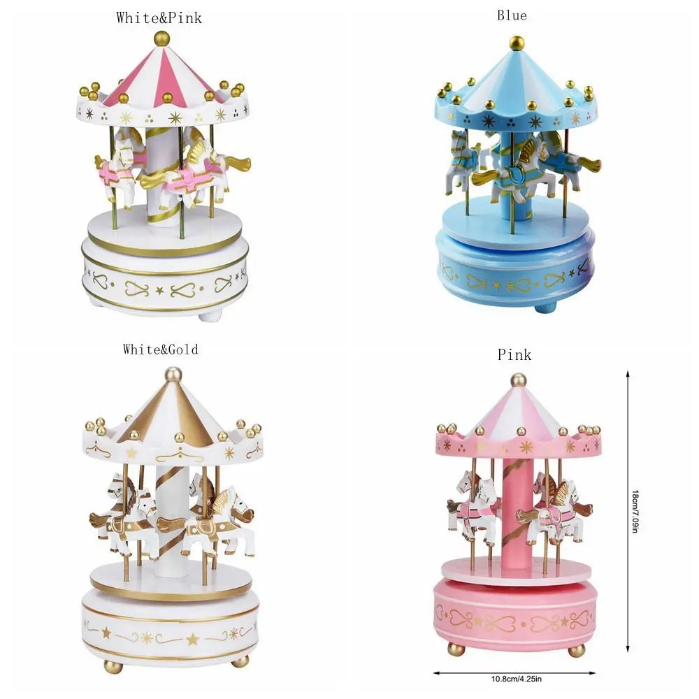 Exquisite Design Carousel Music Box Easy Use Carousel Ferris Wheel Ornaments Painted Plastic Carousel Cake Accessories Cake