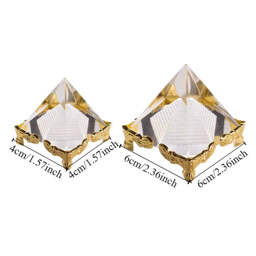 Triangle Scripture Pyramid Ornaments Geometry Decoration Creative Crystal Pyramid Crafts Meditation Mini Desktop Ornament Car