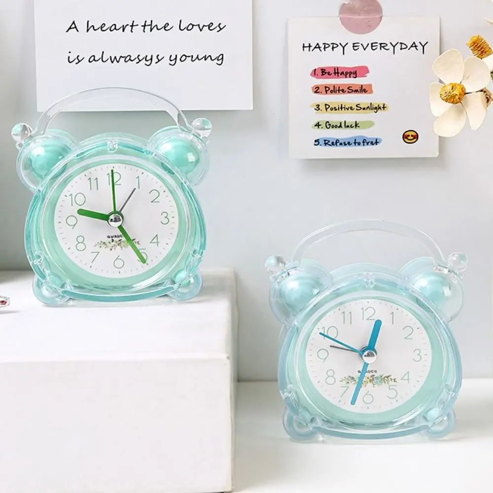 Cartoon Luminous Luminous Alarm Clock With Light Cute Silent Alarm Clock Rural Small Desk Clock Table